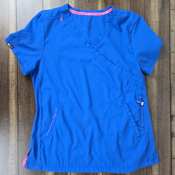 Set of 4 Women’s Medium Scrub Tops – Royal Blue | Mixed Brands - Picture 4 of 9